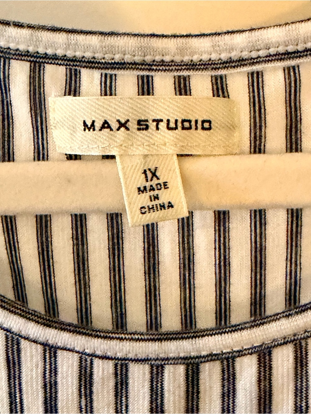 Max Studio Women's Blue Striped Tunic - Classic Navy Stripe